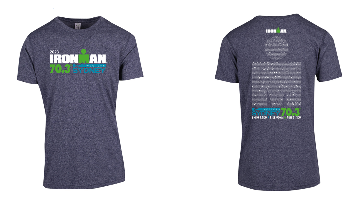 IRONMAN 70.3 Western Sydney Mens Name Tee Dark Heather 2023