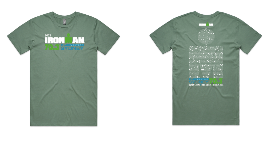 IRONMAN 70.3 Western Sydney Men's Name Tee Sage 2023