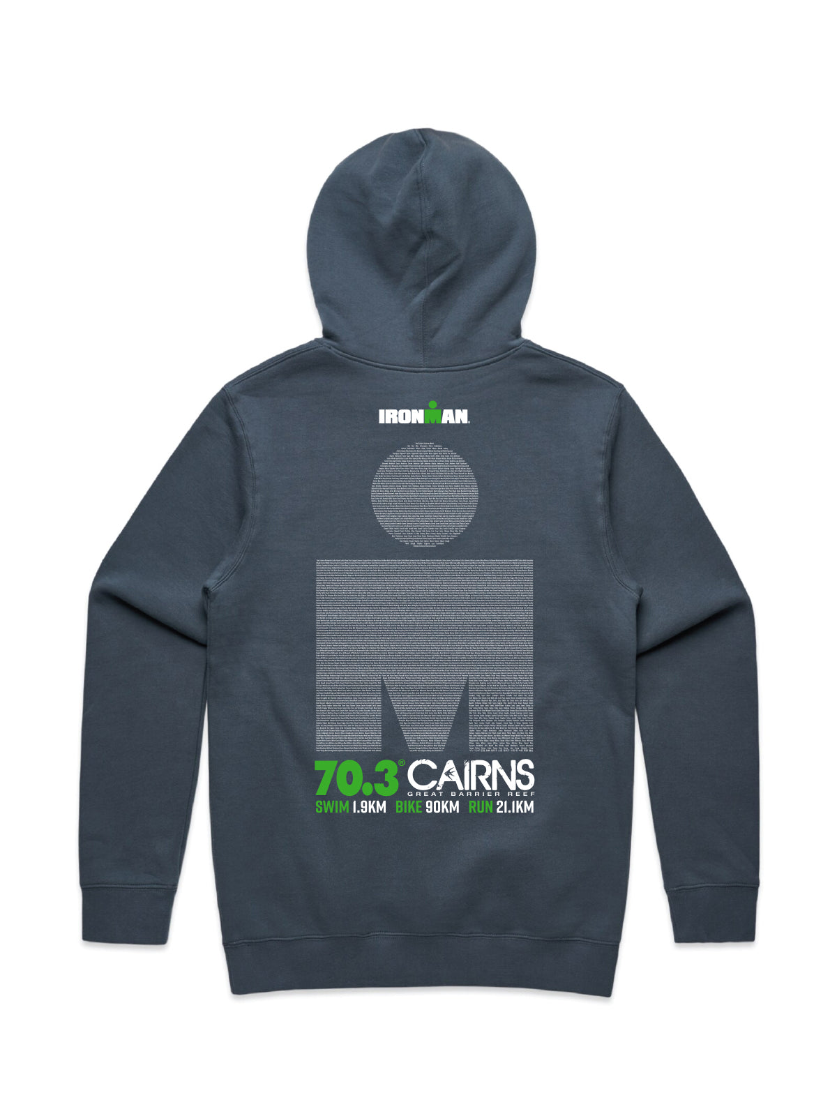 IRONMAN 70.3 Cairns 2023 Unisex Name Hoodie- Blue