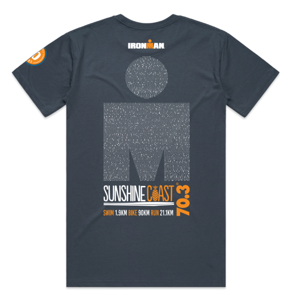 IRONMAN 70.3 Sunshine Coast 2023 Men's Name Tee - Petrol Blue