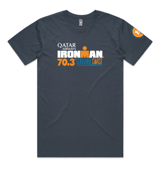 IRONMAN 70.3 Sunshine Coast 2023 Men's Name Tee - Petrol Blue