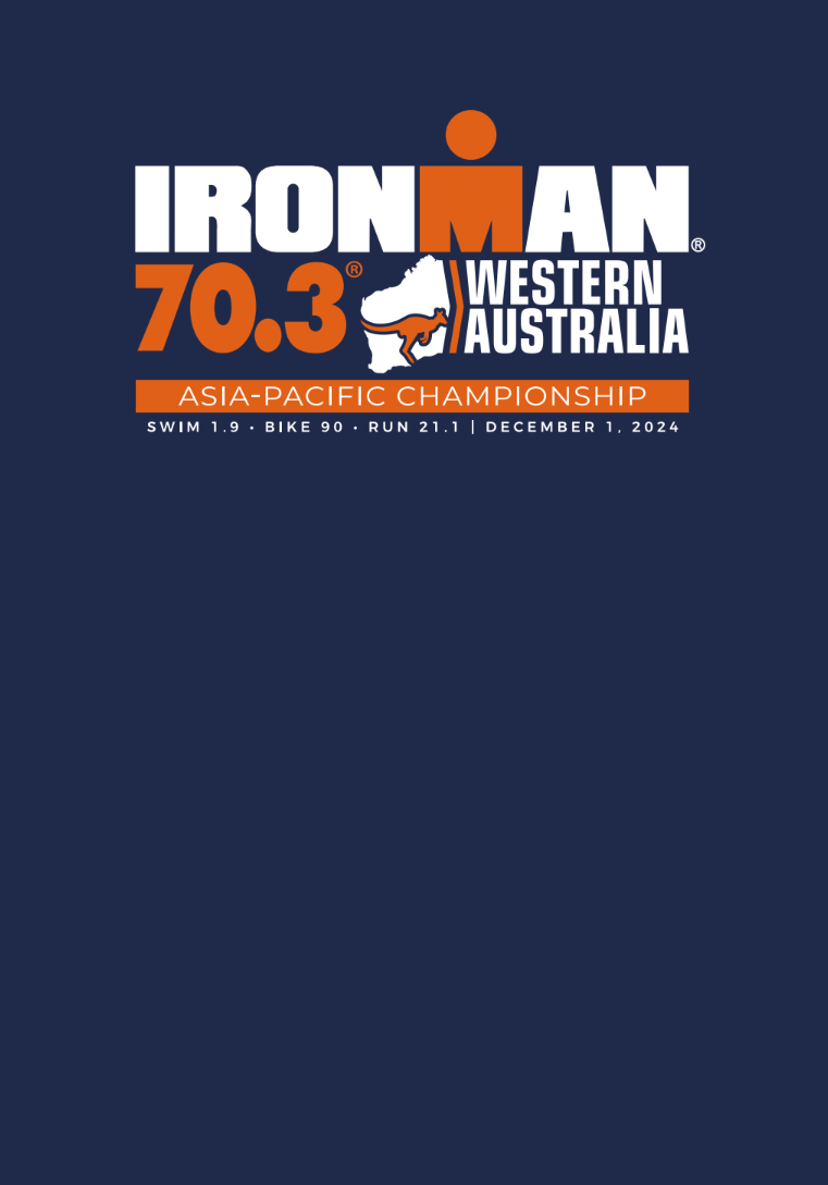 70.3 IRONMAN Western Australia 2024 Men's Name Tee- Cobalt