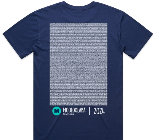 Mooloolaba Triathlon 2024 Men's Name Tee - Cobalt
