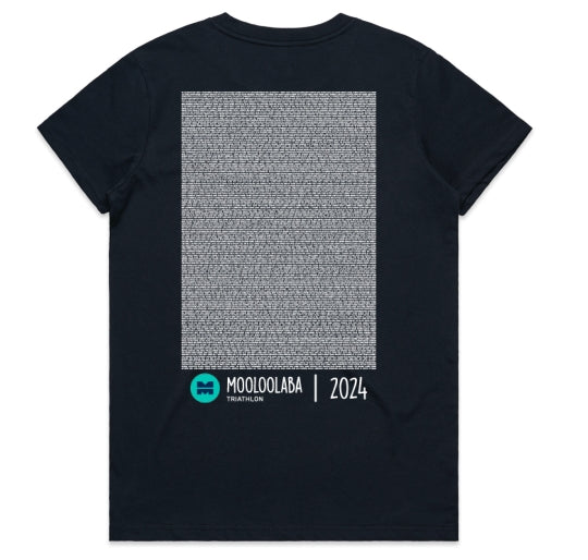 Mooloolaba Triathlon 2024 Women's Name Tee - Navy