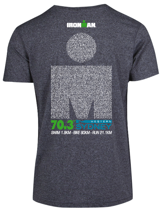 IRONMAN 70.3 Western Sydney Mens Name Tee Dark Heather 2022