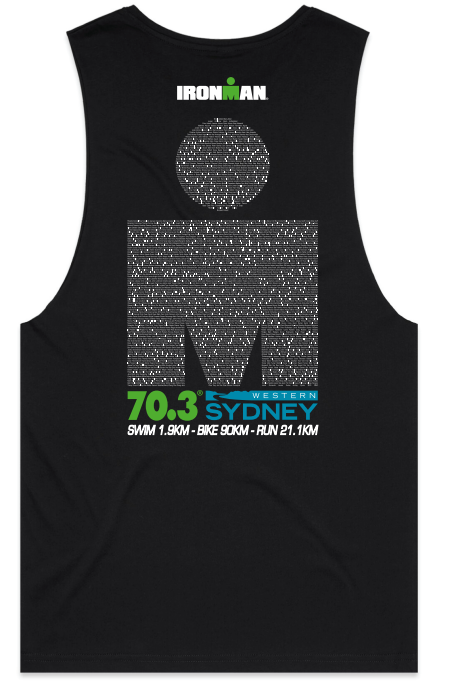 IRONMAN 70.3 Western Sydney Unisex Name Singlet Black