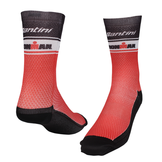 IRONMAN Santini Classic Unisex Cycle Socks Red