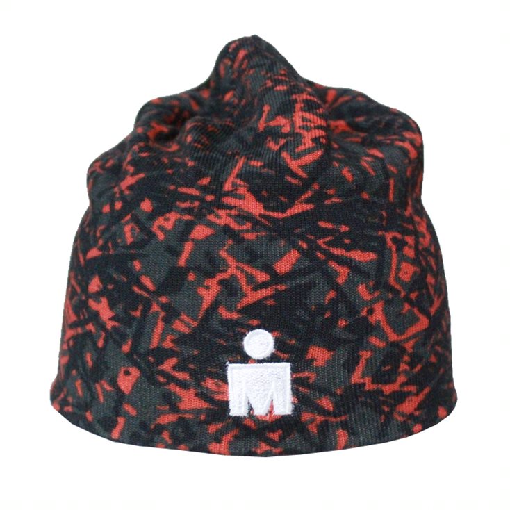 IRONMAN MDOT Frost Black Red Beanie