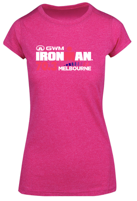 IRONMAN 70.3 Melbourne 2022 Women's Name Tee- Pink