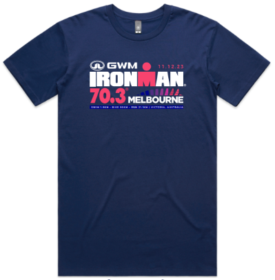 IRONMAN 70.3 Melbourne Men's Name Tee 2023 - Cobalt