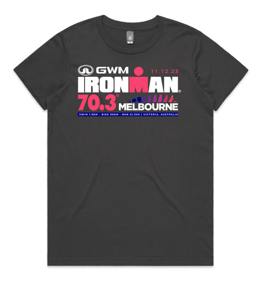 IRONMAN 70.3 Melbourne Women's Name Tee 2023 - Charcoal
