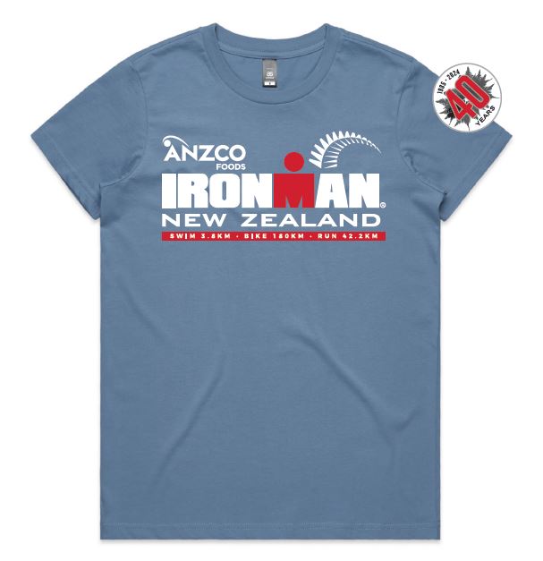 IRONMAN New Zealand Women's Name Tee 2024 - Carolina Blue