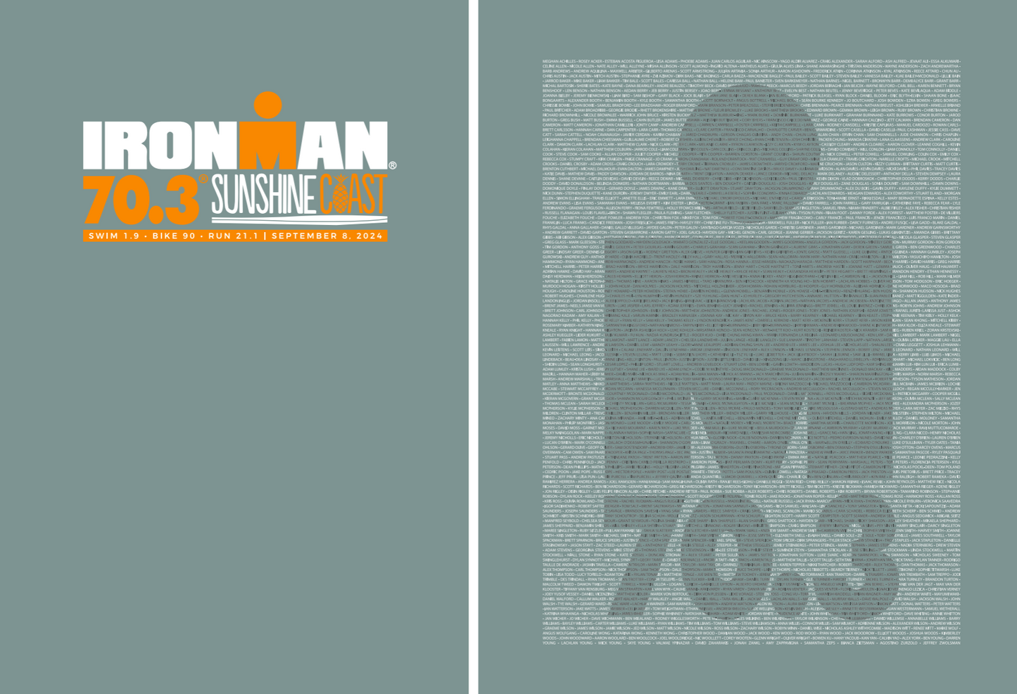 IRONMAN 70.3 Sunshine Coast 2024 Men's Name Tee- Mineral