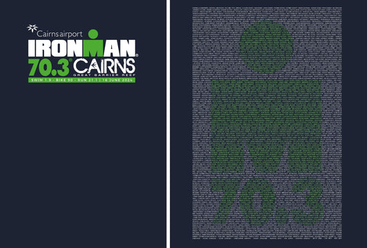 70.3 IRONMAN Cairns 2024 Men's Name Tee- Navy