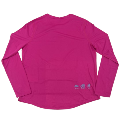 NT25 SILVER LONG SLEEVE TOP DARK PINK WOMENS