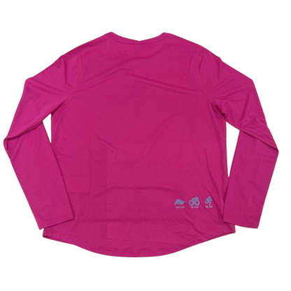 NT25 SILVER LONG SLEEVE TOP DARK PINK WOMENS