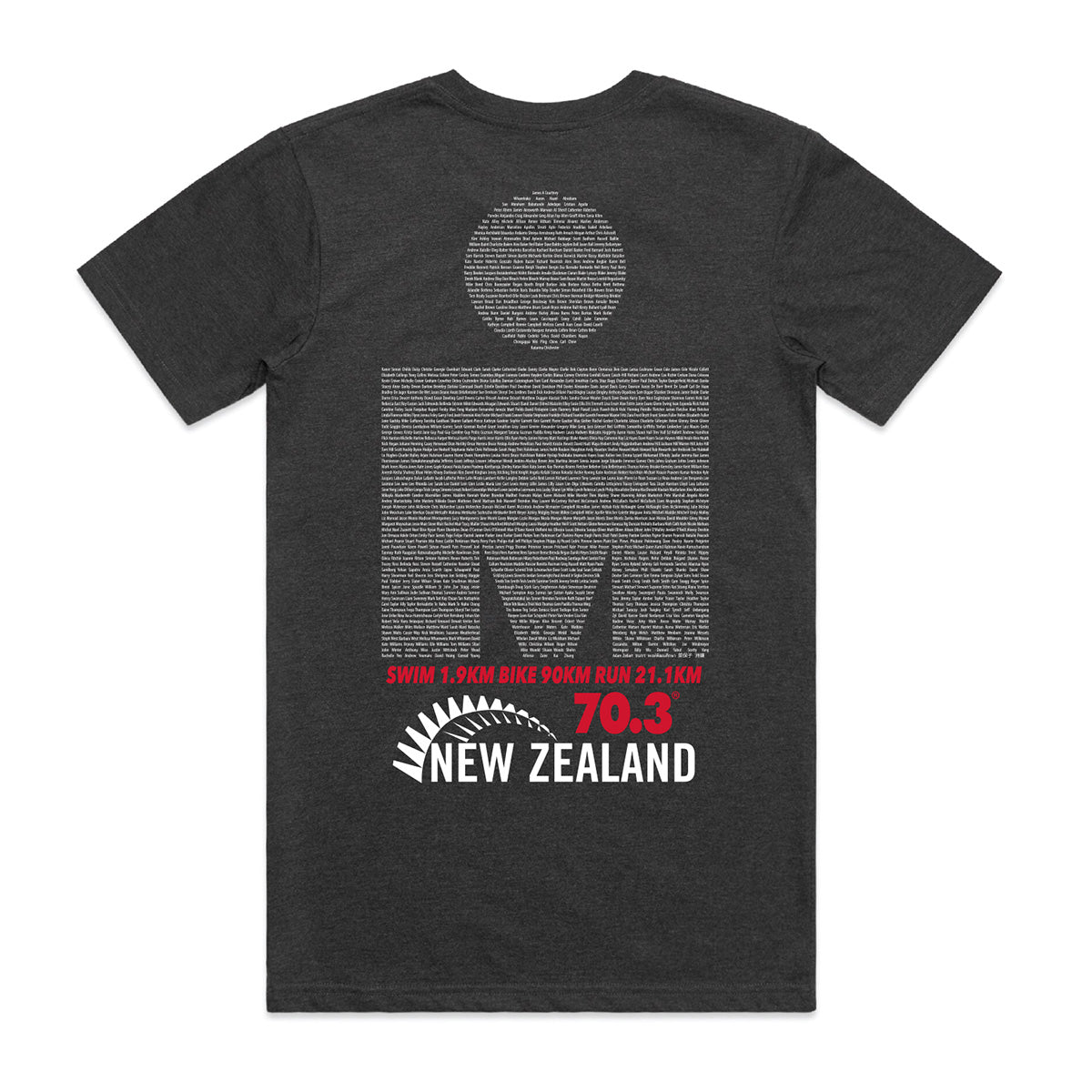 IRONMAN 70.3 New Zealand 2023 Men's Name Tee - Asphalt Marle