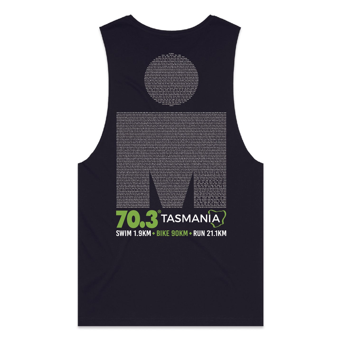 IRONMAN 70.3 Tasmania 2023 Unisex Name Tank- Black