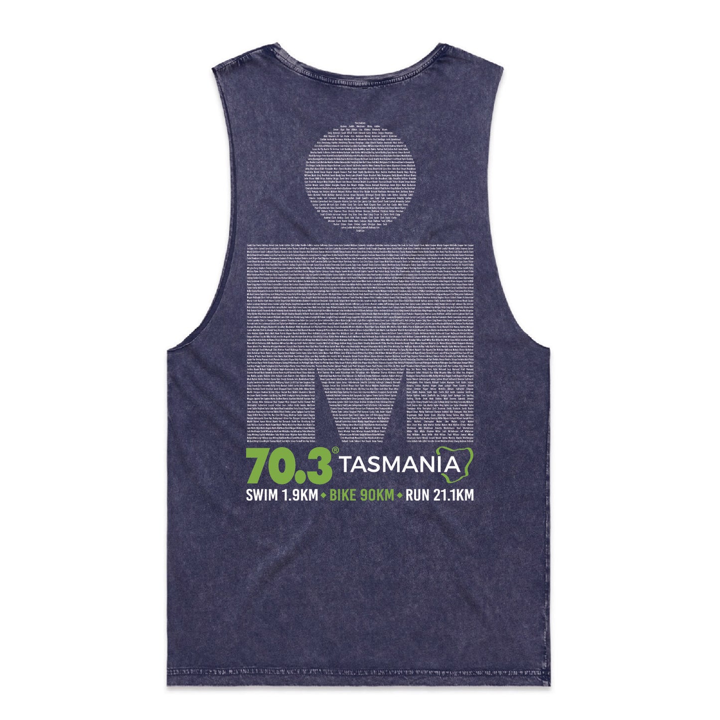 IRONMAN 70.3 Tasmania 2023 Unisex Name Tank- Blue