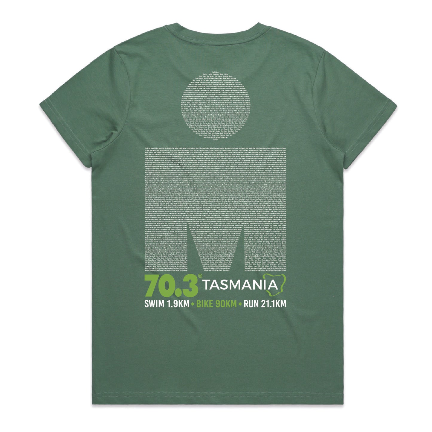 IRONMAN 70.3 Tasmania Womens Name Tee-Sage