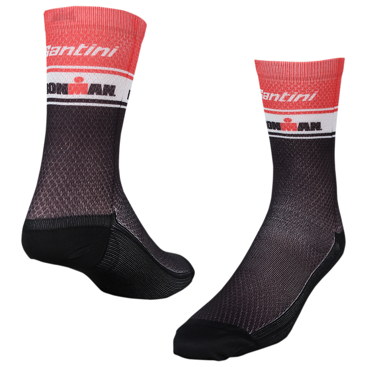 IRONMAN Santini Classic Unisex Cycle Socks Black/Red