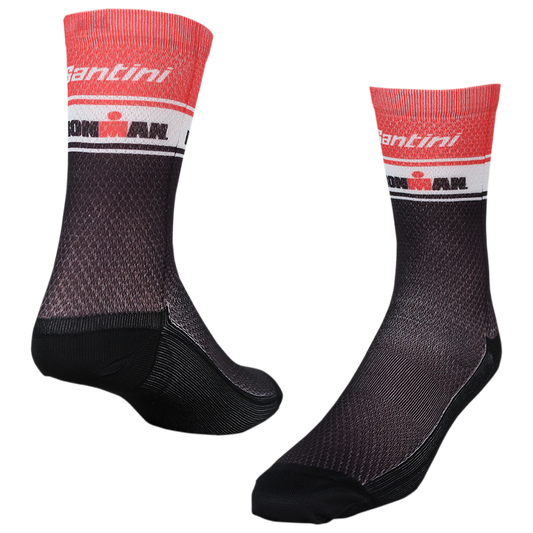 IRONMAN Santini Classic Unisex Cycle Socks Black/Red