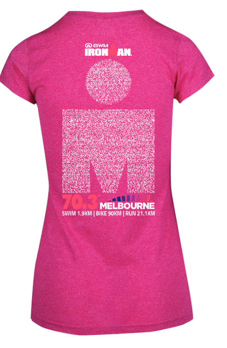 IRONMAN 70.3 Melbourne 2022 Women's Name Tee- Pink